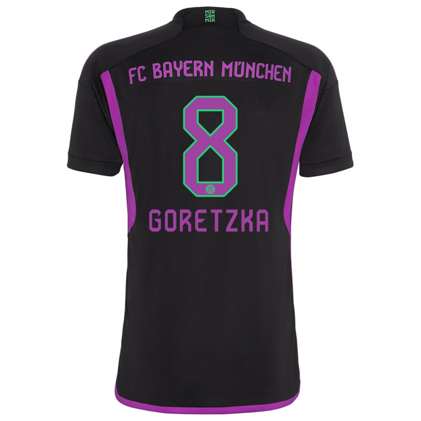 Mujer Camiseta Leon Goretzka #8 Negro 2ª Equipación 2023/24 La Camisa México