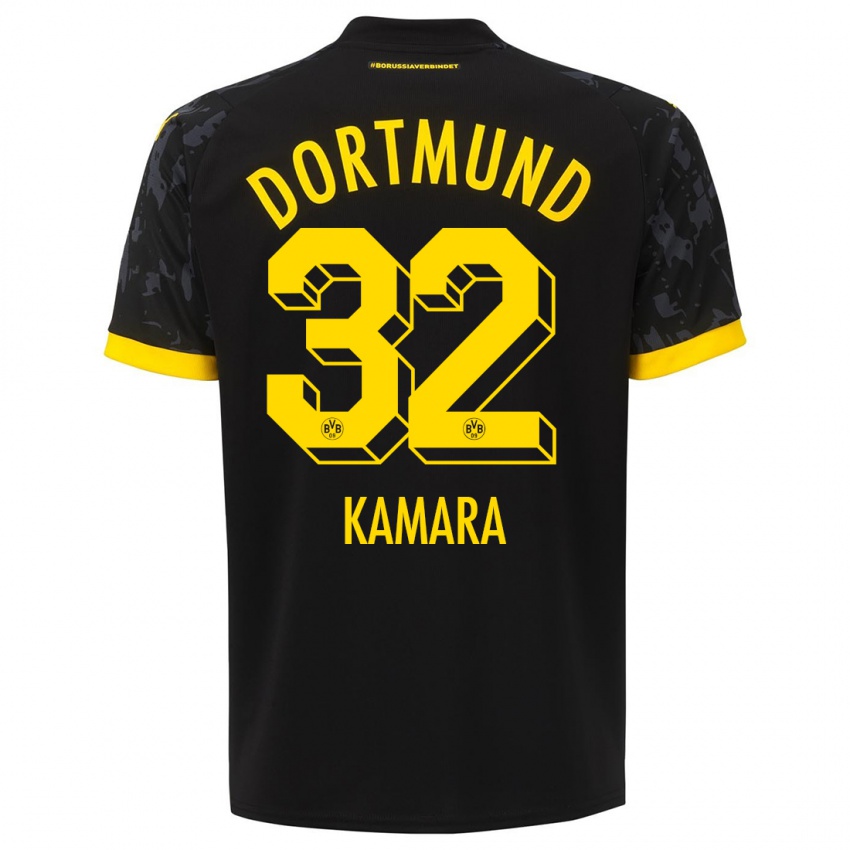 Mujer Camiseta Abdoulaye Kamara #32 Negro 2ª Equipación 2023/24 La Camisa México