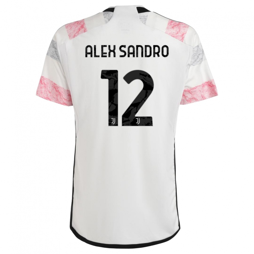 Mujer Camiseta Alex Sandro #12 Blanco Rosa 2ª Equipación 2023/24 La Camisa México