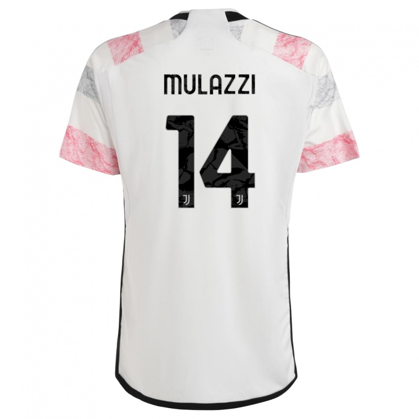 Mujer Camiseta Gabriele Mulazzi #14 Blanco Rosa 2ª Equipación 2023/24 La Camisa México