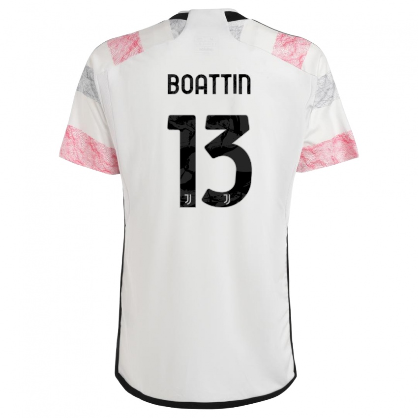 Mujer Camiseta Lisa Boattin #13 Blanco Rosa 2ª Equipación 2023/24 La Camisa México