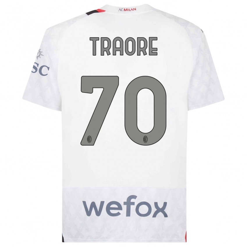 Mujer Camiseta Chaka Traore #70 Blanco 2ª Equipación 2023/24 La Camisa México