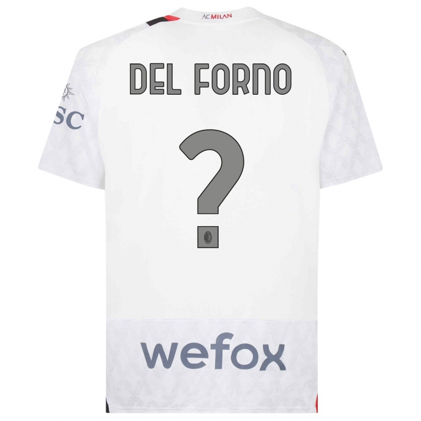 Mujer Camiseta Luca Del Forno #0 Blanco 2ª Equipación 2023/24 La Camisa México