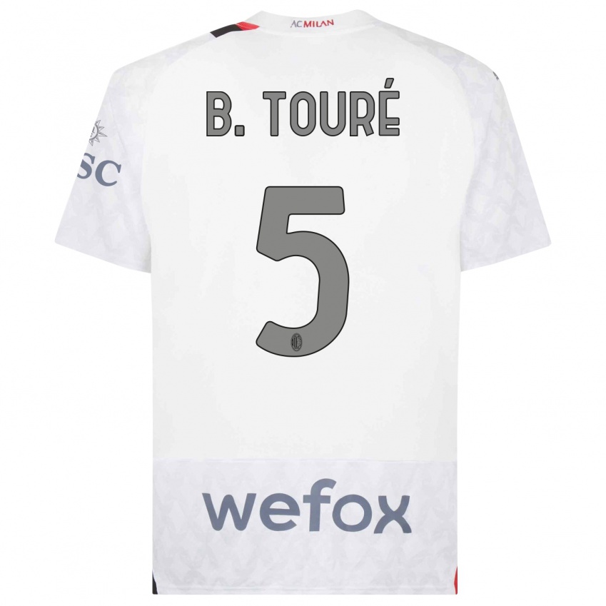 Mujer Camiseta Fode Ballo-Toure #5 Blanco 2ª Equipación 2023/24 La Camisa México