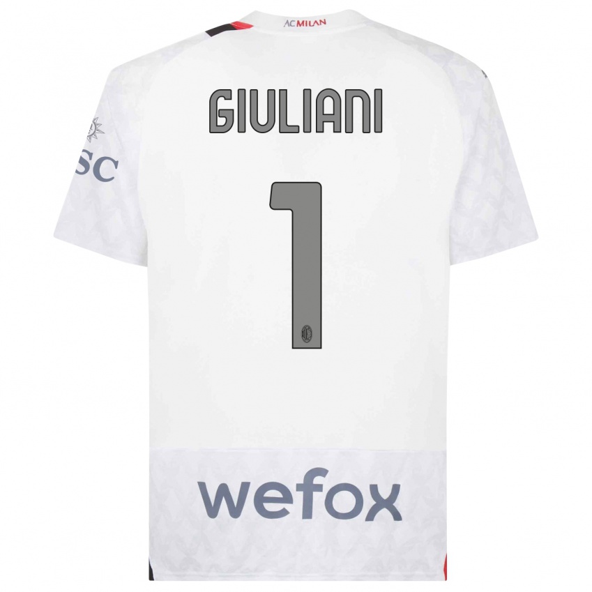 Mujer Camiseta Laura Giuliani #1 Blanco 2ª Equipación 2023/24 La Camisa México