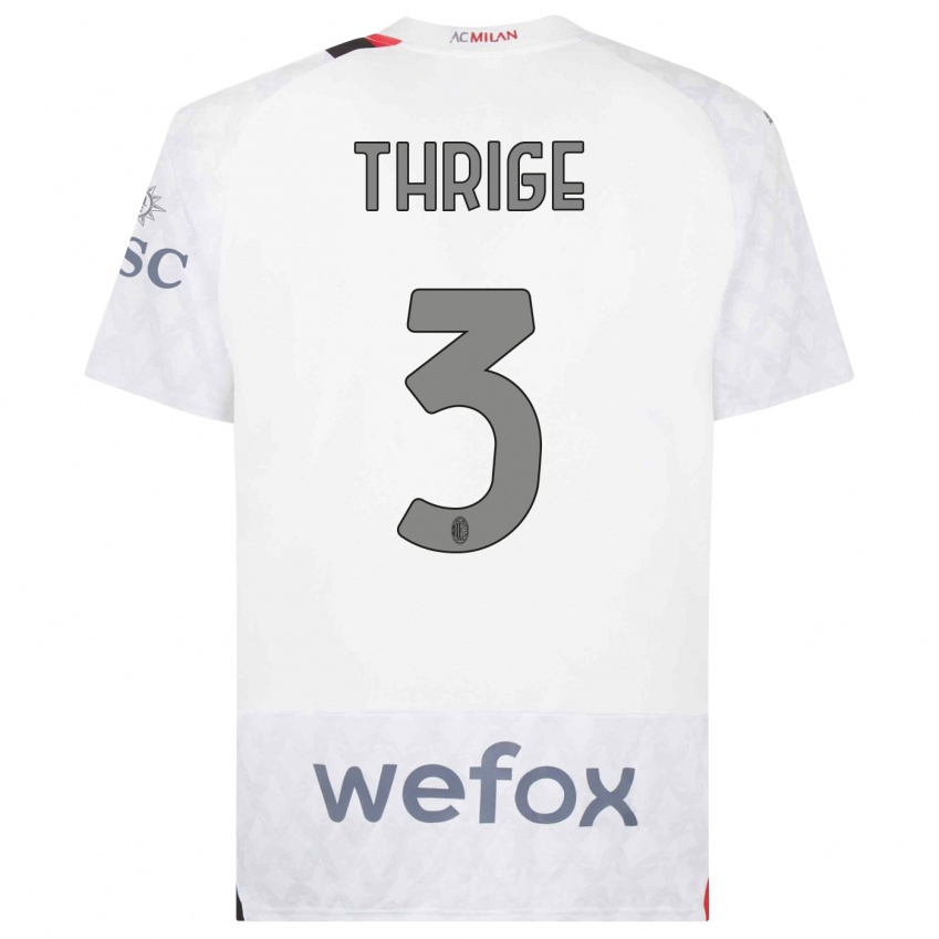 Mujer Camiseta Sara Thrige #3 Blanco 2ª Equipación 2023/24 La Camisa México