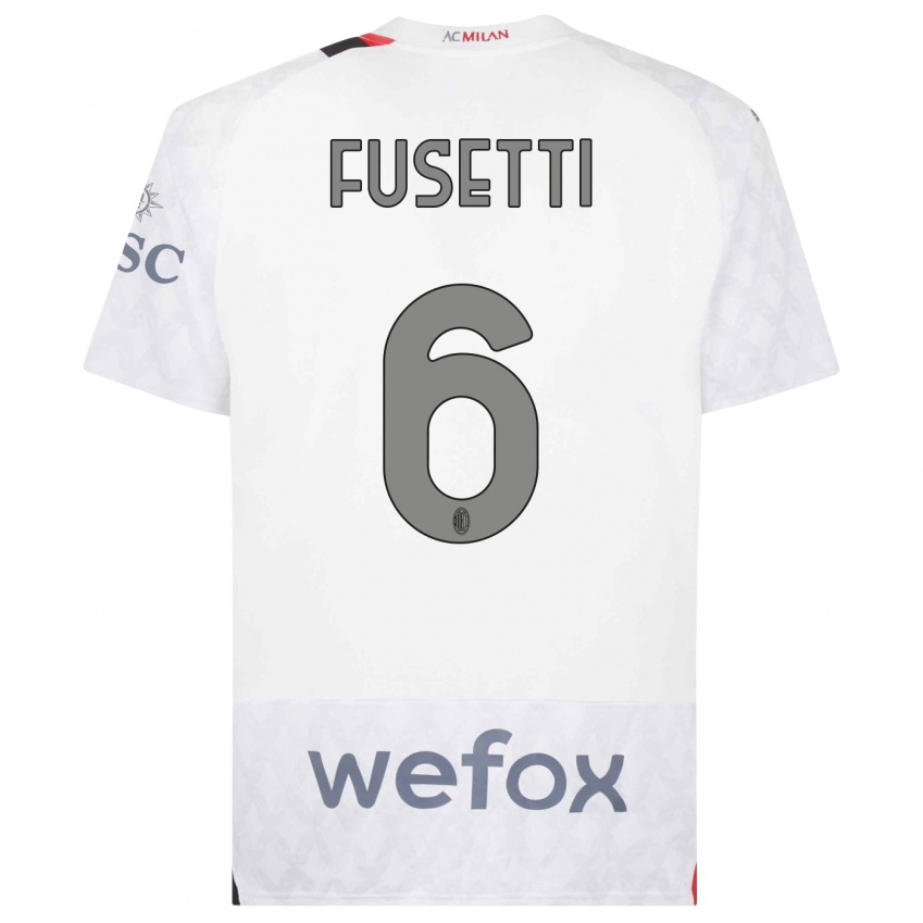 Mujer Camiseta Laura Fusetti #6 Blanco 2ª Equipación 2023/24 La Camisa México