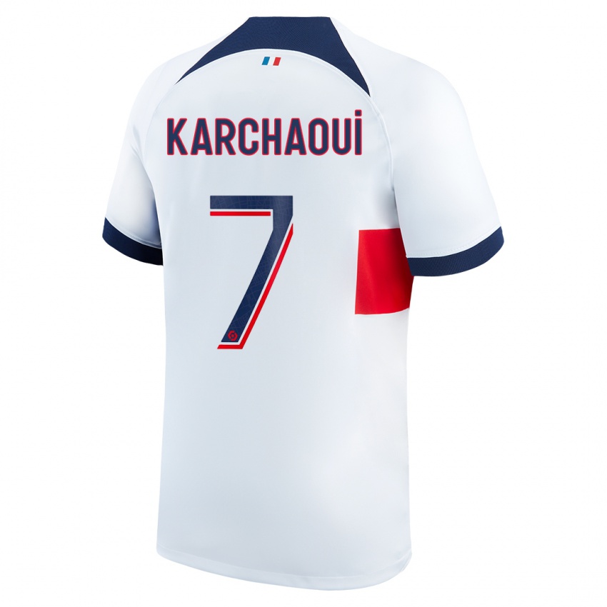 Mujer Camiseta Sakina Karchaoui #7 Blanco 2ª Equipación 2023/24 La Camisa México