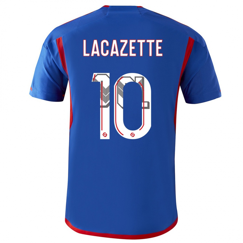 Mujer Camiseta Alexandre Lacazette #10 Azul Rojo 2ª Equipación 2023/24 La Camisa México