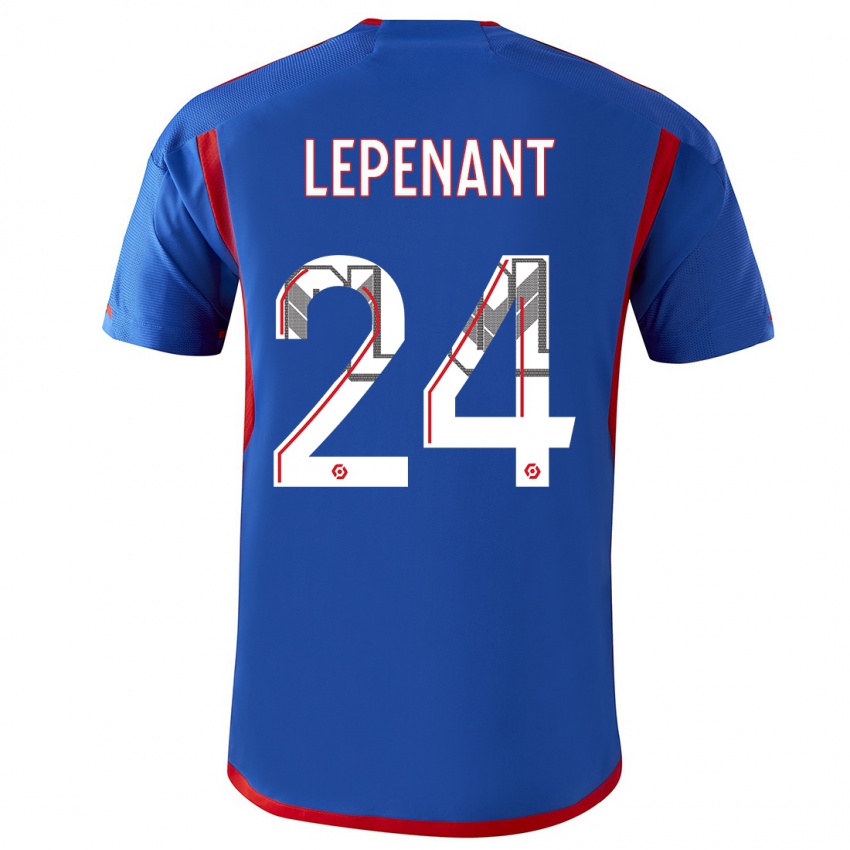 Mujer Camiseta Johann Lepenant #24 Azul Rojo 2ª Equipación 2023/24 La Camisa México