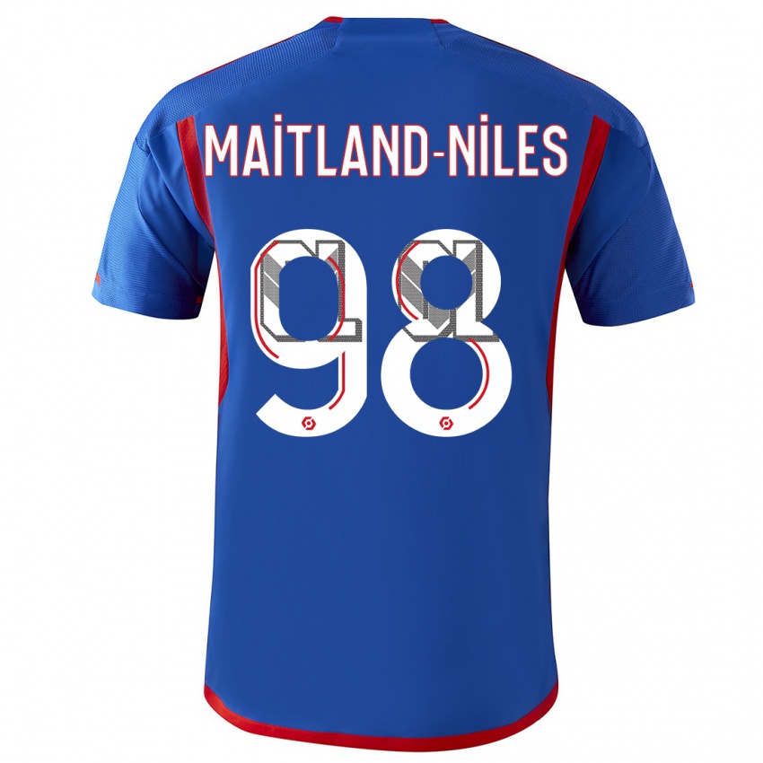 Mujer Camiseta Ainsley Maitland-Niles #98 Azul Rojo 2ª Equipación 2023/24 La Camisa México