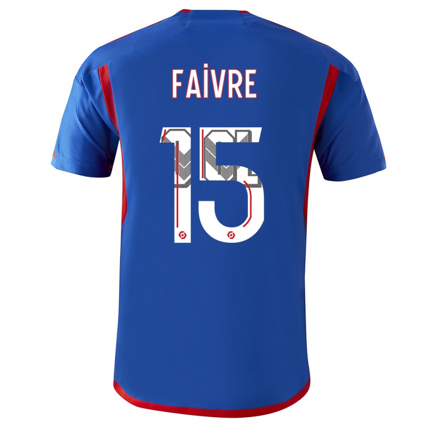 Mujer Camiseta Romain Faivre #15 Azul Rojo 2ª Equipación 2023/24 La Camisa México