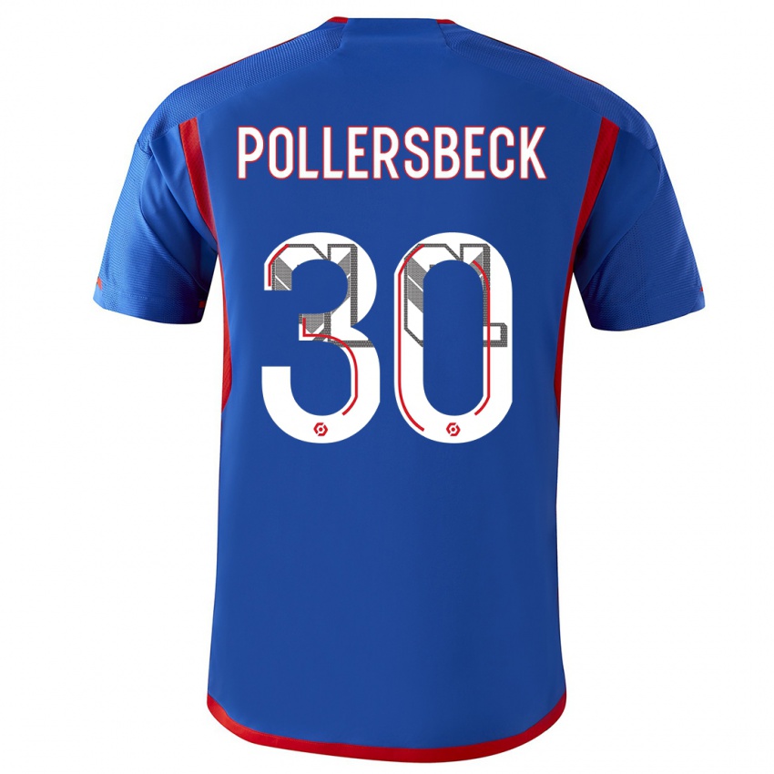 Mujer Camiseta Julian Pollersbeck #30 Azul Rojo 2ª Equipación 2023/24 La Camisa México