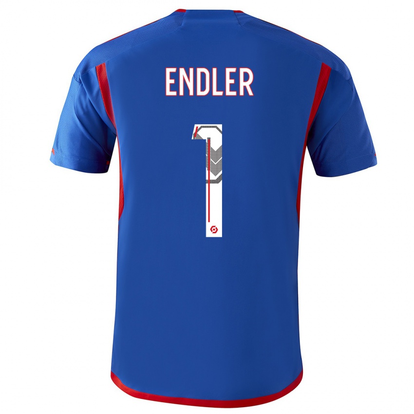 Mujer Camiseta Christiane Endler #1 Azul Rojo 2ª Equipación 2023/24 La Camisa México