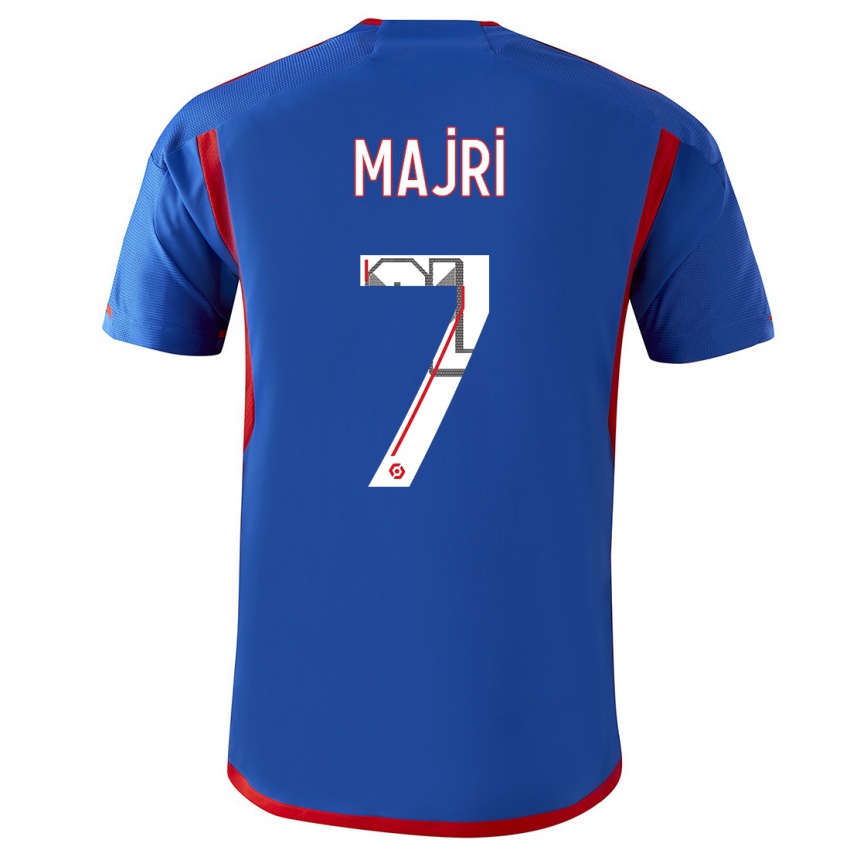 Mujer Camiseta Amel Majri #7 Azul Rojo 2ª Equipación 2023/24 La Camisa México