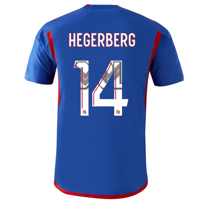 Mujer Camiseta Ada Hegerberg #14 Azul Rojo 2ª Equipación 2023/24 La Camisa México