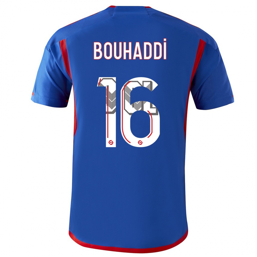 Mujer Camiseta Sarah Bouhaddi #16 Azul Rojo 2ª Equipación 2023/24 La Camisa México