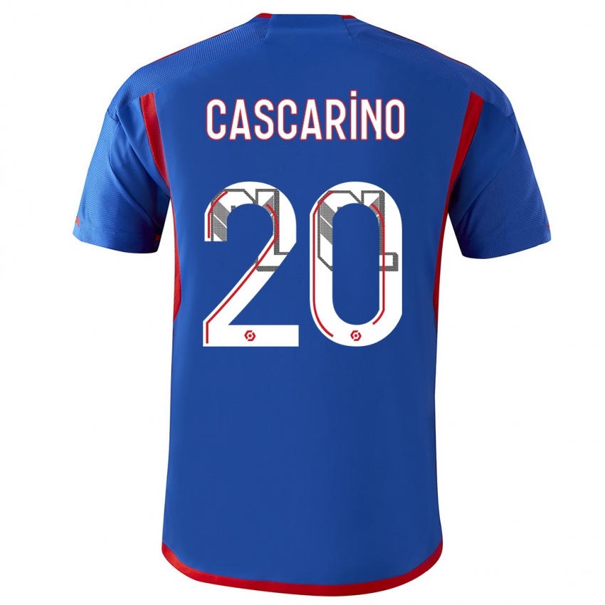 Mujer Camiseta Delphine Cascarino #20 Azul Rojo 2ª Equipación 2023/24 La Camisa México