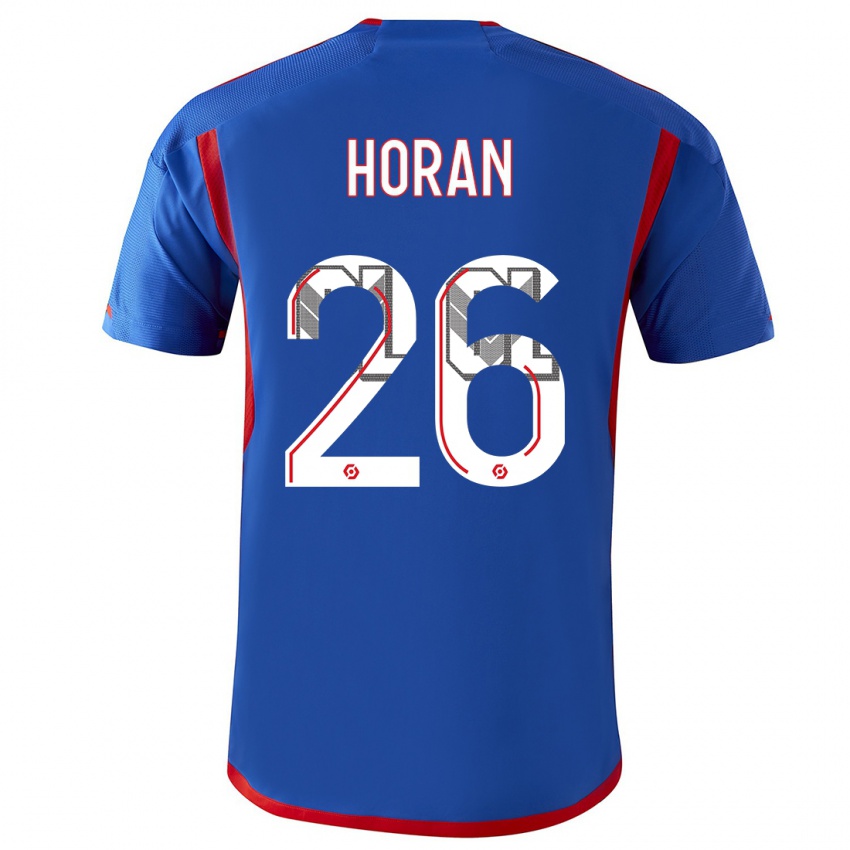 Mujer Camiseta Lindsey Horan #26 Azul Rojo 2ª Equipación 2023/24 La Camisa México