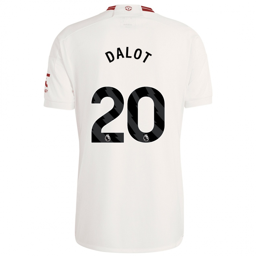 Mujer Camiseta Diogo Dalot #20 Blanco Equipación Tercera 2023/24 La Camisa México