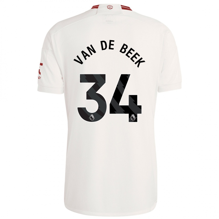 Mujer Camiseta Donny Van De Beek #34 Blanco Equipación Tercera 2023/24 La Camisa México