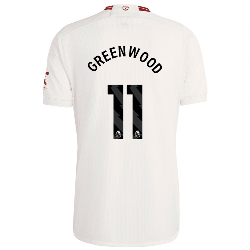 Mujer Camiseta Mason Greenwood #11 Blanco Equipación Tercera 2023/24 La Camisa México