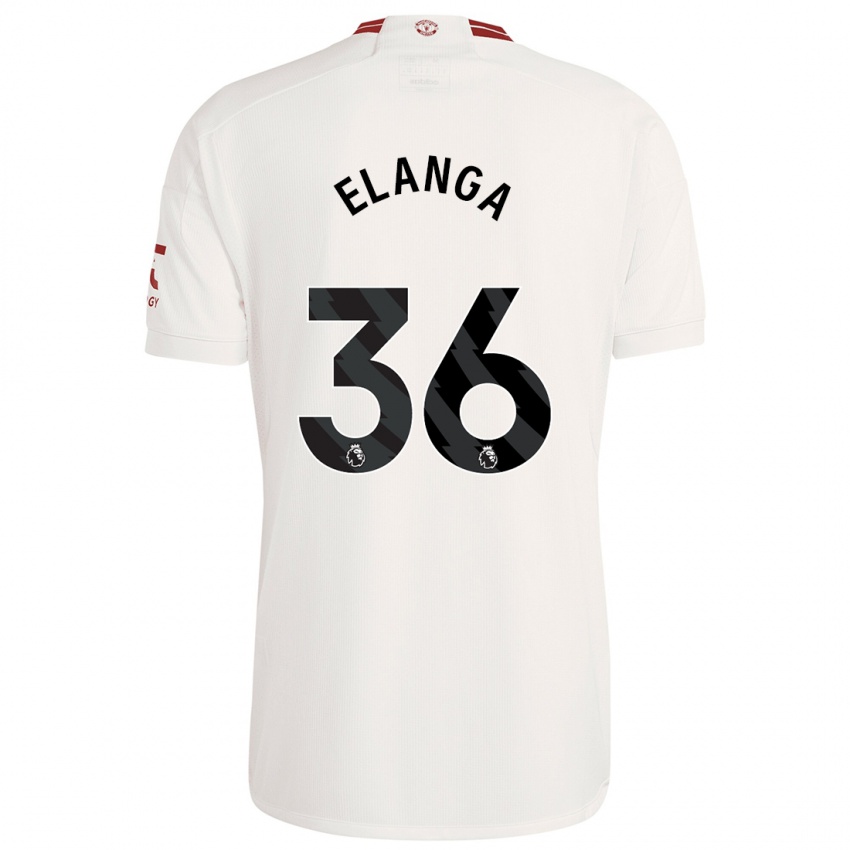 Mujer Camiseta Anthony Elanga #36 Blanco Equipación Tercera 2023/24 La Camisa México