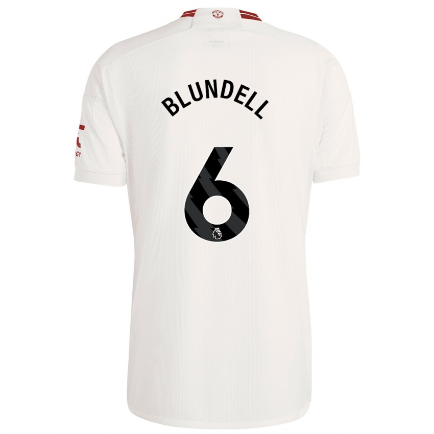 Mujer Camiseta Hannah Blundell #6 Blanco Equipación Tercera 2023/24 La Camisa México