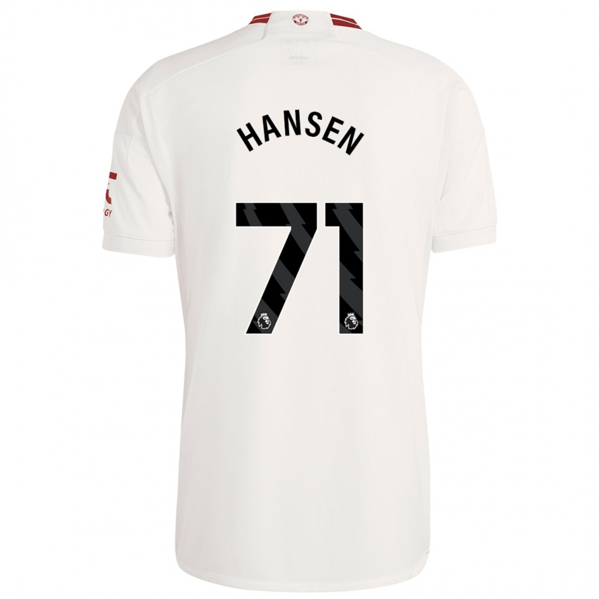 Mujer Camiseta Isak Hansen-Aaroen #71 Blanco Equipación Tercera 2023/24 La Camisa México