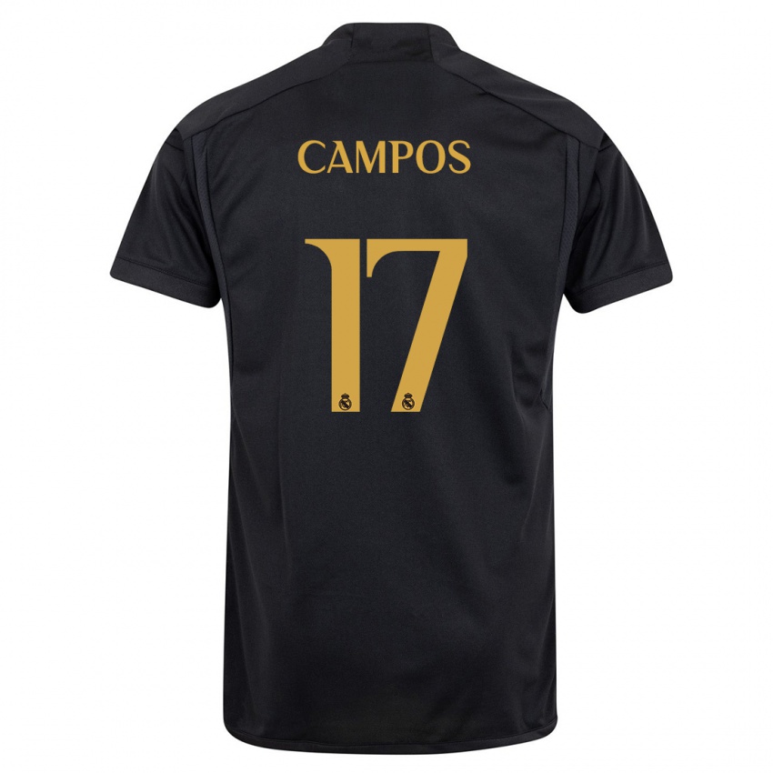 Mujer Camiseta Andrés Campos #17 Negro Equipación Tercera 2023/24 La Camisa México