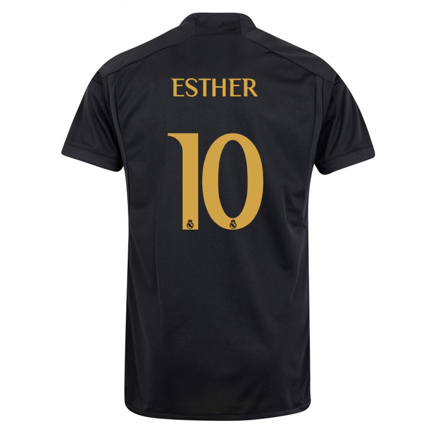 Mujer Camiseta Esther Gonzalez #10 Negro Equipación Tercera 2023/24 La Camisa México