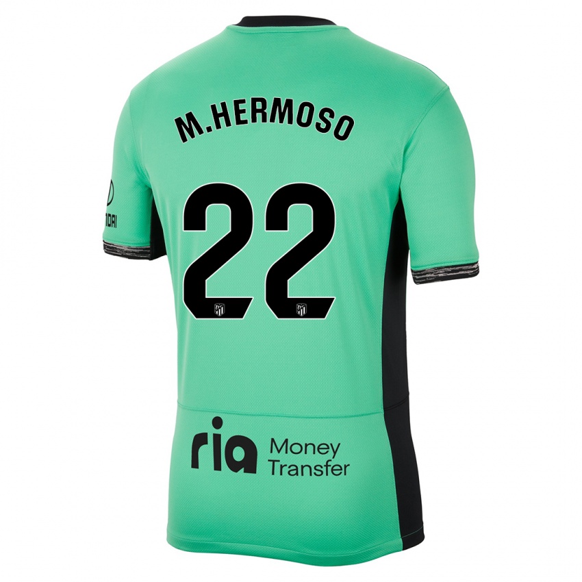 Mujer Camiseta Mario Hermoso #22 Primavera Verde Equipación Tercera 2023/24 La Camisa México