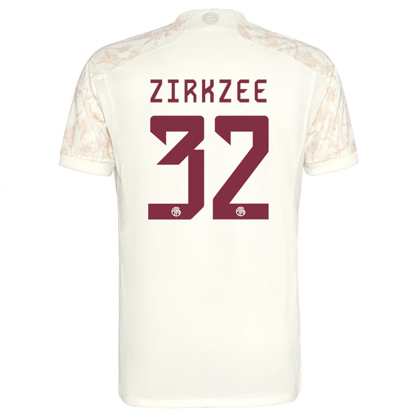 Mujer Camiseta Joshua Zirkzee #32 Blanquecino Equipación Tercera 2023/24 La Camisa México