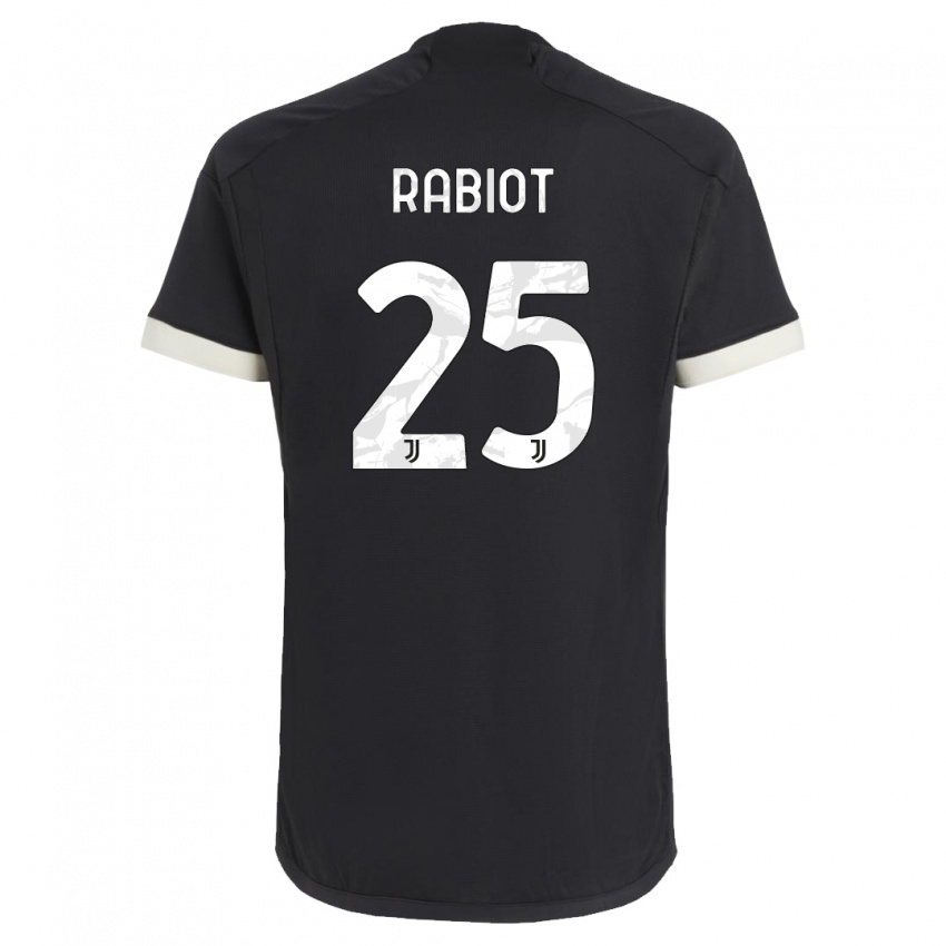 Mujer Camiseta Adrien Rabiot #25 Negro Equipación Tercera 2023/24 La Camisa México