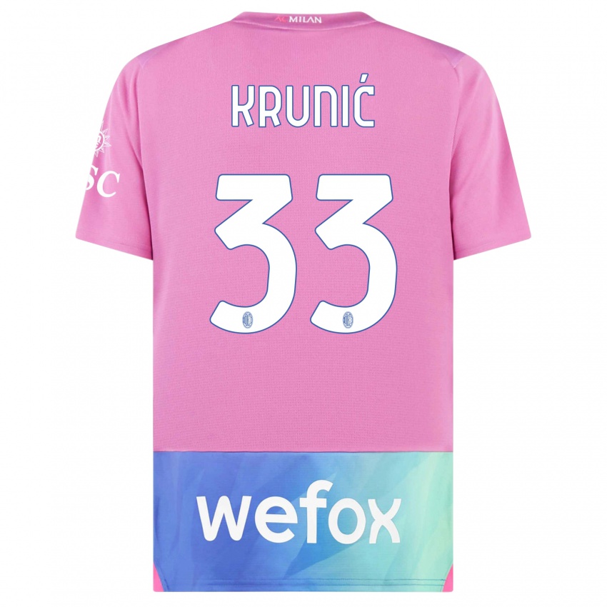 Mujer Camiseta Rade Krunic #33 Rosado Morado Equipación Tercera 2023/24 La Camisa México