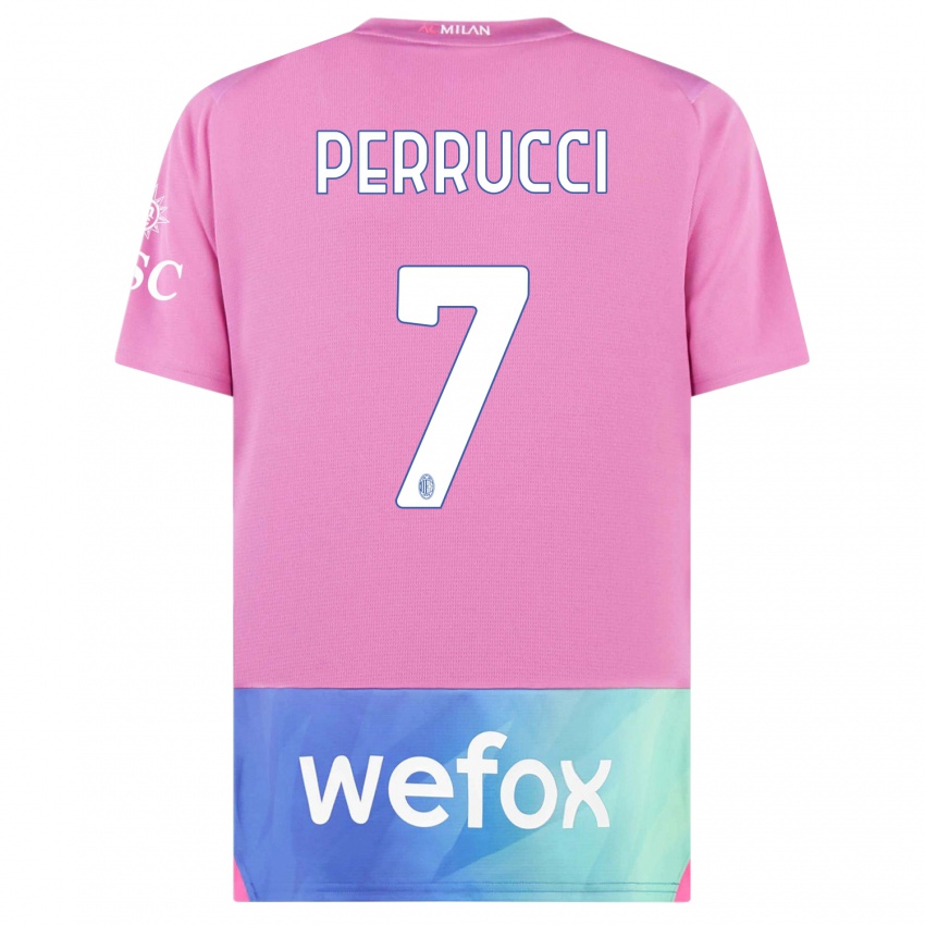 Mujer Camiseta Vincenzo Perrucci #7 Rosado Morado Equipación Tercera 2023/24 La Camisa México