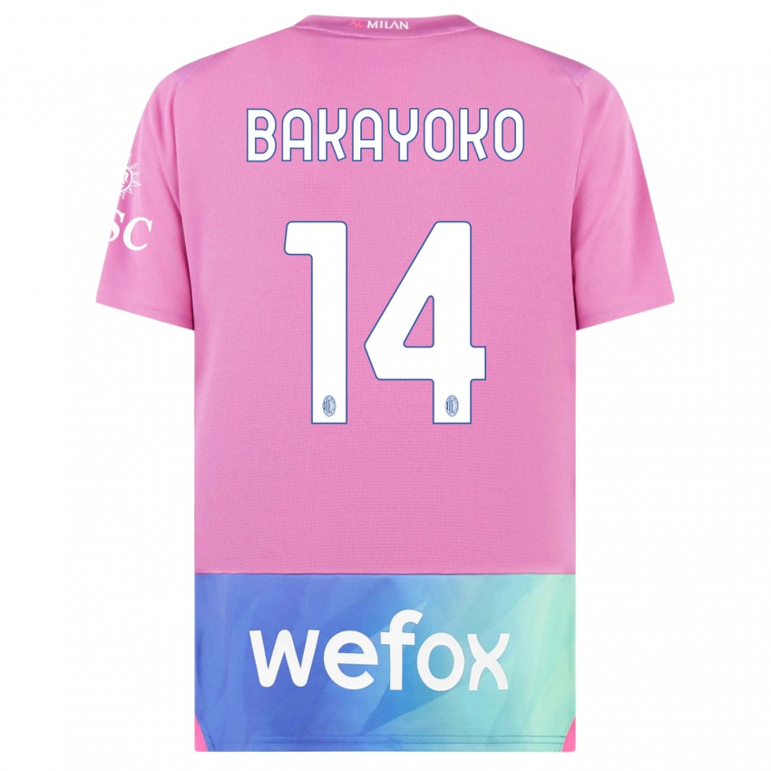 Mujer Camiseta Tiemoue Bakayoko #14 Rosado Morado Equipación Tercera 2023/24 La Camisa México