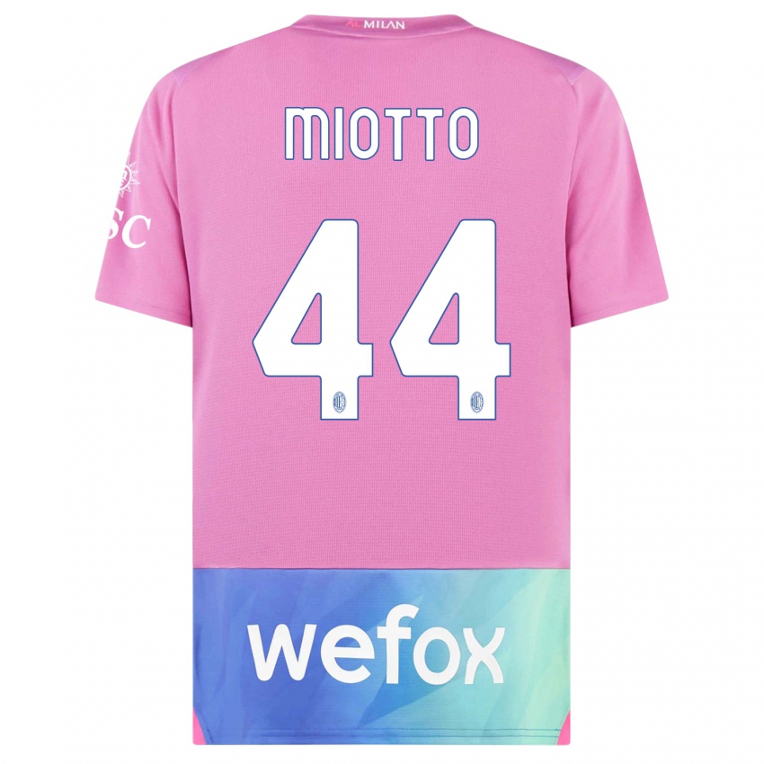 Mujer Camiseta Giorgia Miotto #44 Rosado Morado Equipación Tercera 2023/24 La Camisa México