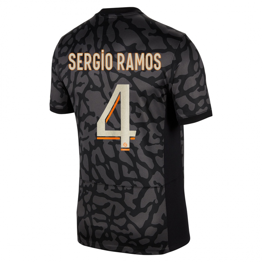 Mujer Camiseta Sergio Ramos #4 Negro Equipación Tercera 2023/24 La Camisa México