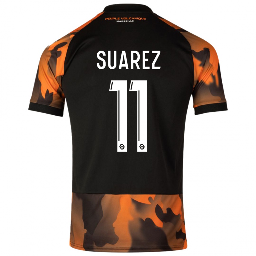 Mujer Camiseta Luis Suarez #11 Negro Naranja Equipación Tercera 2023/24 La Camisa México