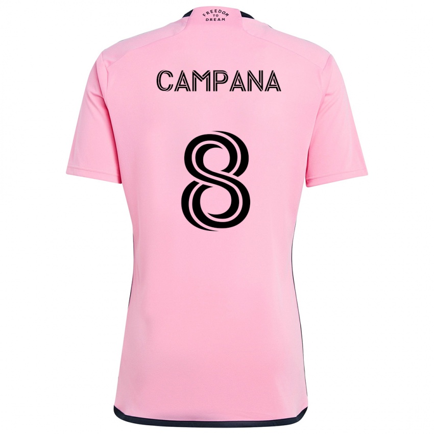 Niño Camiseta Leonardo Campana #8 Rosa 1ª Equipación 2024/25 La Camisa México