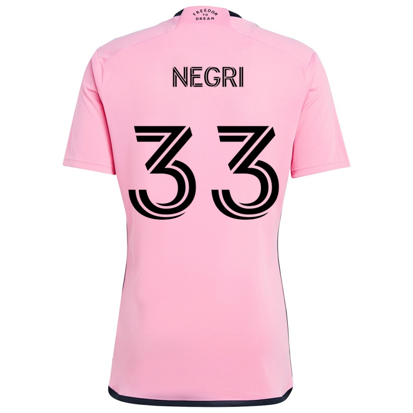 Niño Camiseta Franco Negri #33 Rosa 1ª Equipación 2024/25 La Camisa México