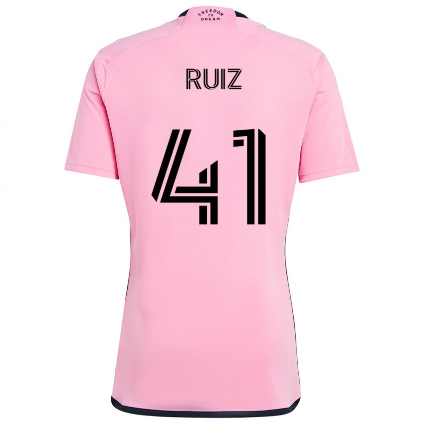 Niño Camiseta David Ruíz #41 Rosa 1ª Equipación 2024/25 La Camisa México