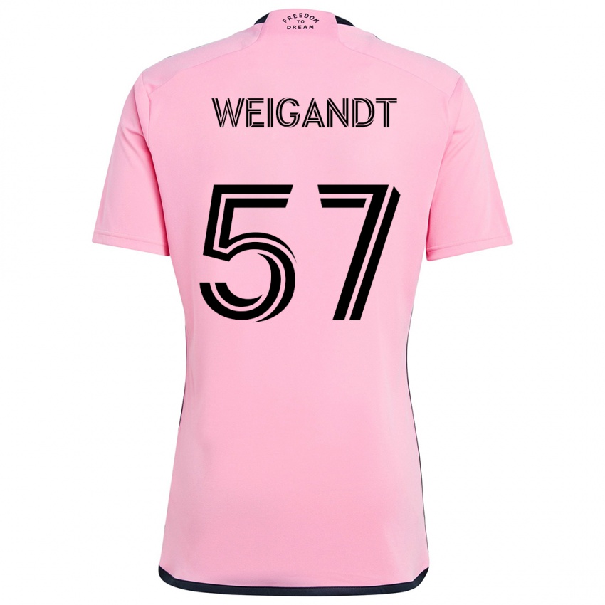 Niño Camiseta Marcelo Weigandt #57 Rosa 1ª Equipación 2024/25 La Camisa México