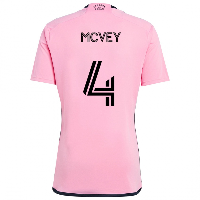 Niño Camiseta Christopher Mcvey #4 Rosa 1ª Equipación 2024/25 La Camisa México