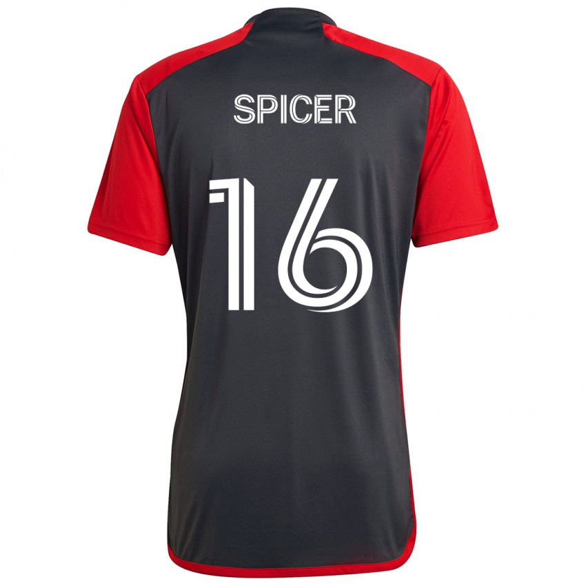 Niño Camiseta Tyrese Spicer #16 Rojo Grayn 1ª Equipación 2024/25 La Camisa México