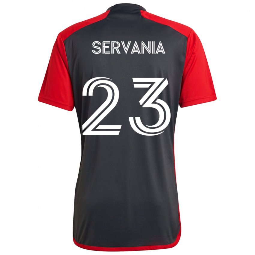 Niño Camiseta Brandon Servania #23 Rojo Grayn 1ª Equipación 2024/25 La Camisa México