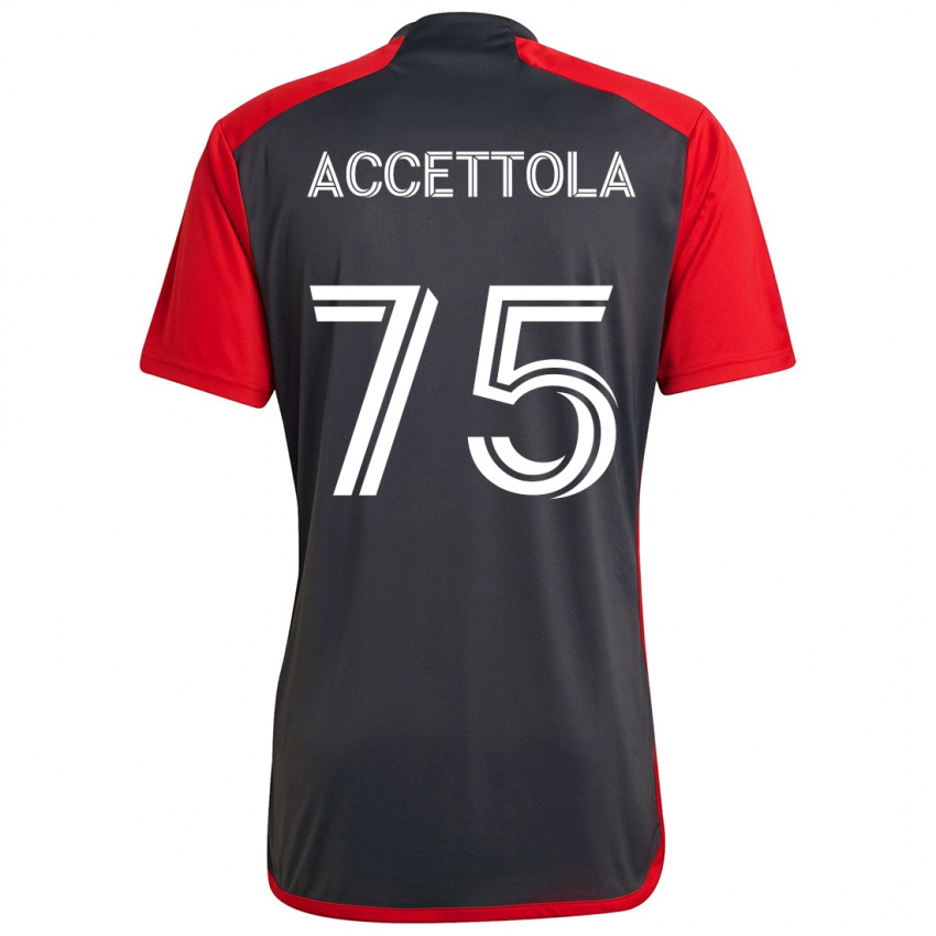 Niño Camiseta Luca Accettola #75 Rojo Grayn 1ª Equipación 2024/25 La Camisa México