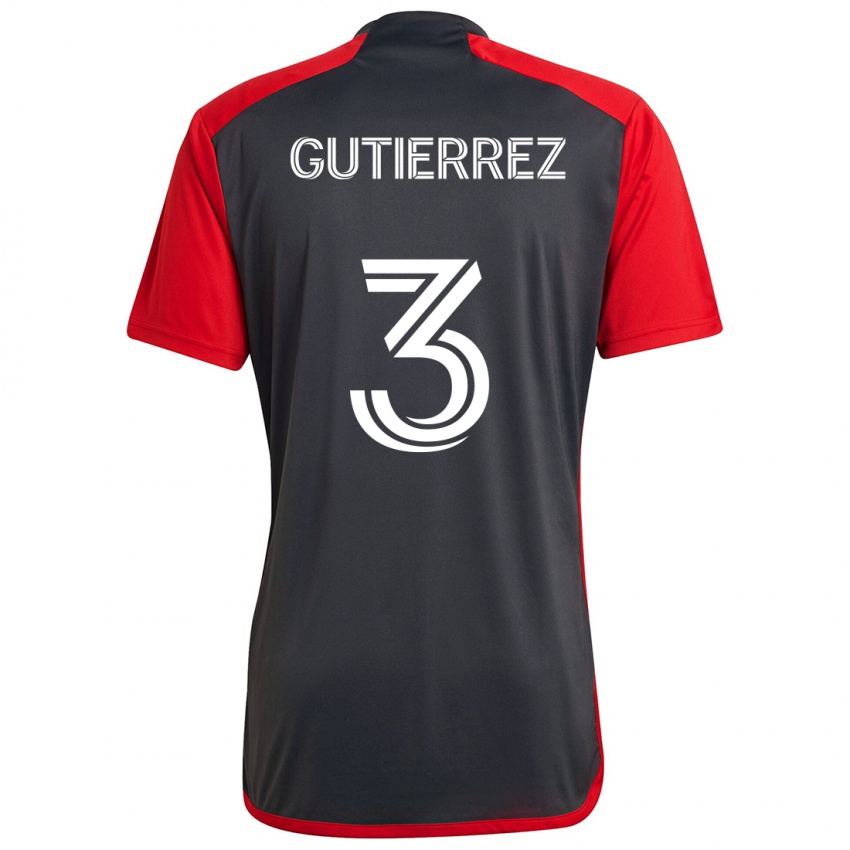 Niño Camiseta Cristián Gutiérrez #3 Rojo Grayn 1ª Equipación 2024/25 La Camisa México