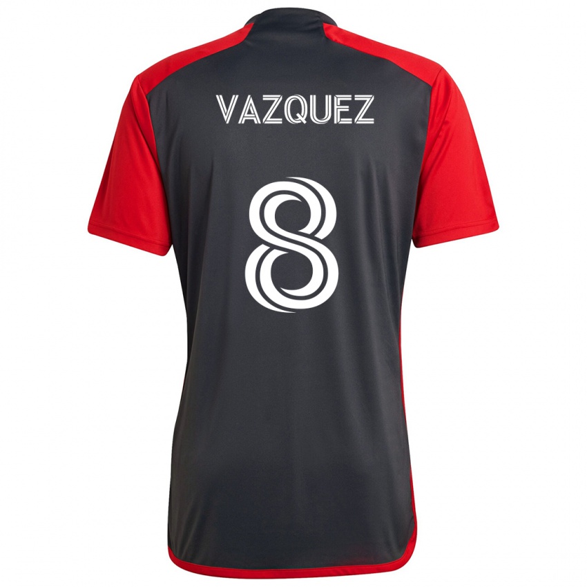 Niño Camiseta Víctor Vázquez #8 Rojo Grayn 1ª Equipación 2024/25 La Camisa México